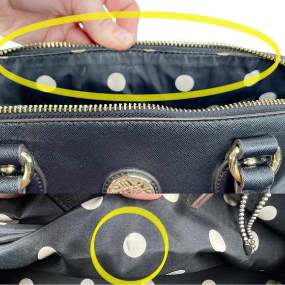 Anne Klein Black Structured Double Handle Dome Satchel Purse Bag - Picture 10 of 12